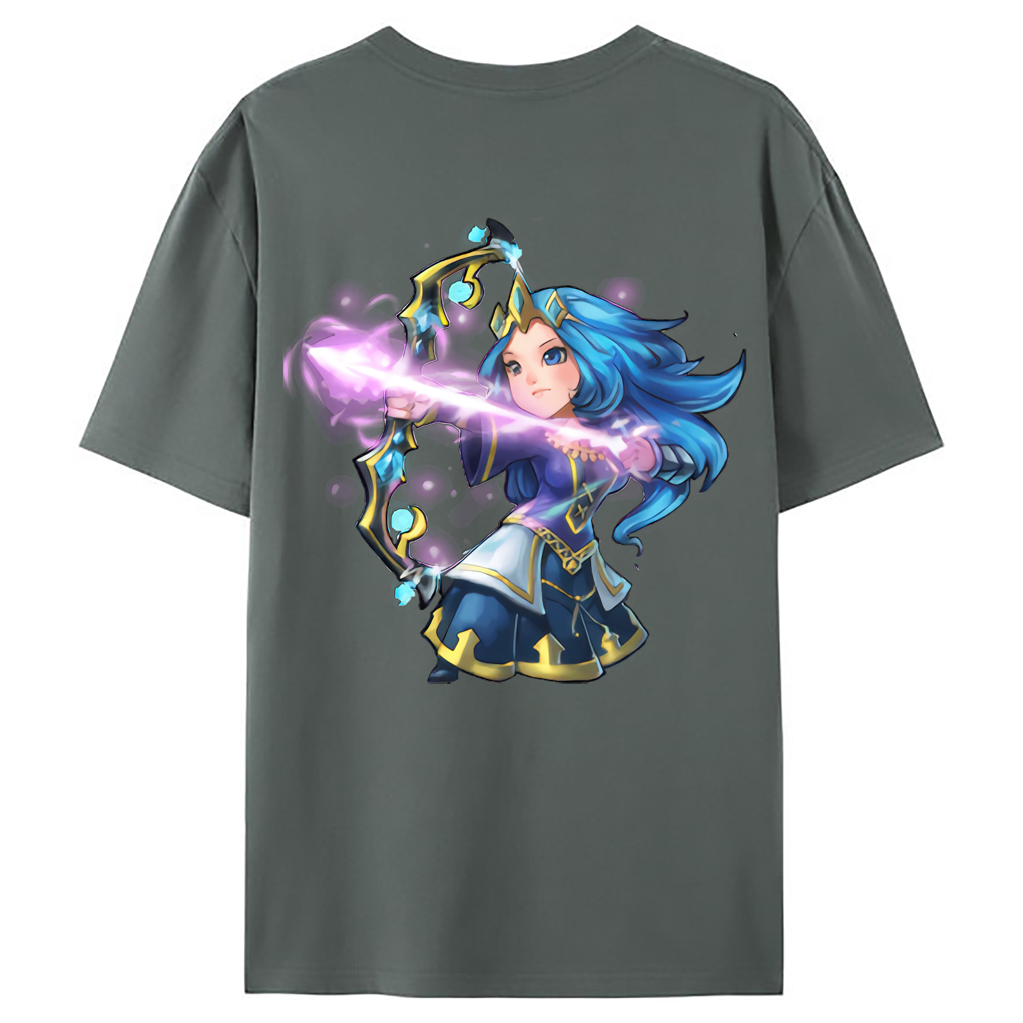 （画像用） リーグ・オブ・レジェンド League of Legends LOL 綿100％ メンズ半袖Tシャツ（バックプリント） 通気性